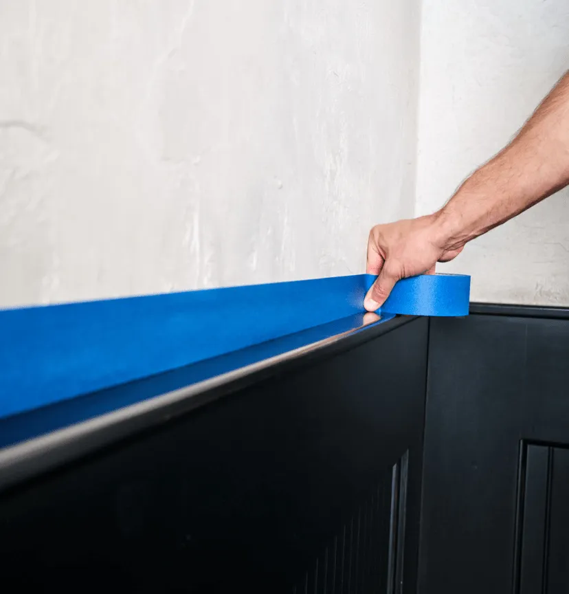 Blue Painter's Tape Applied